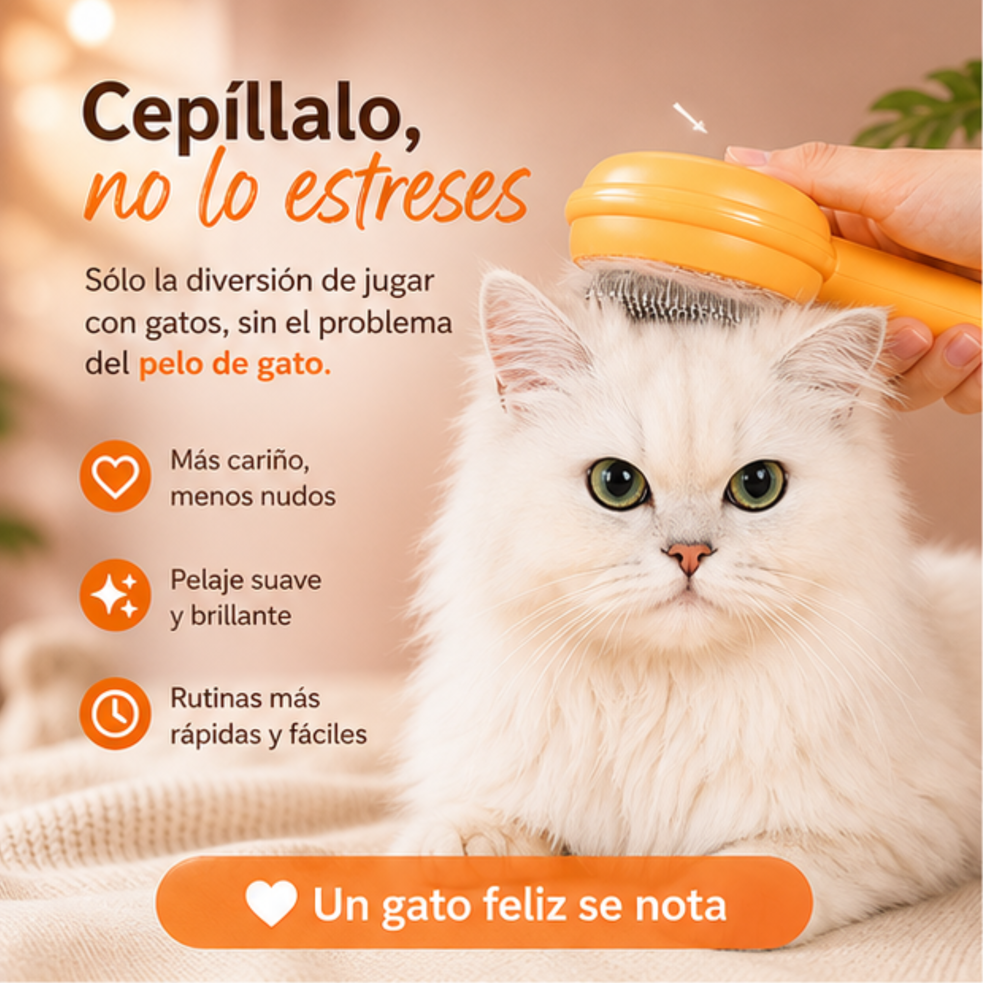 Peine Auto Limpiante Para Gatos