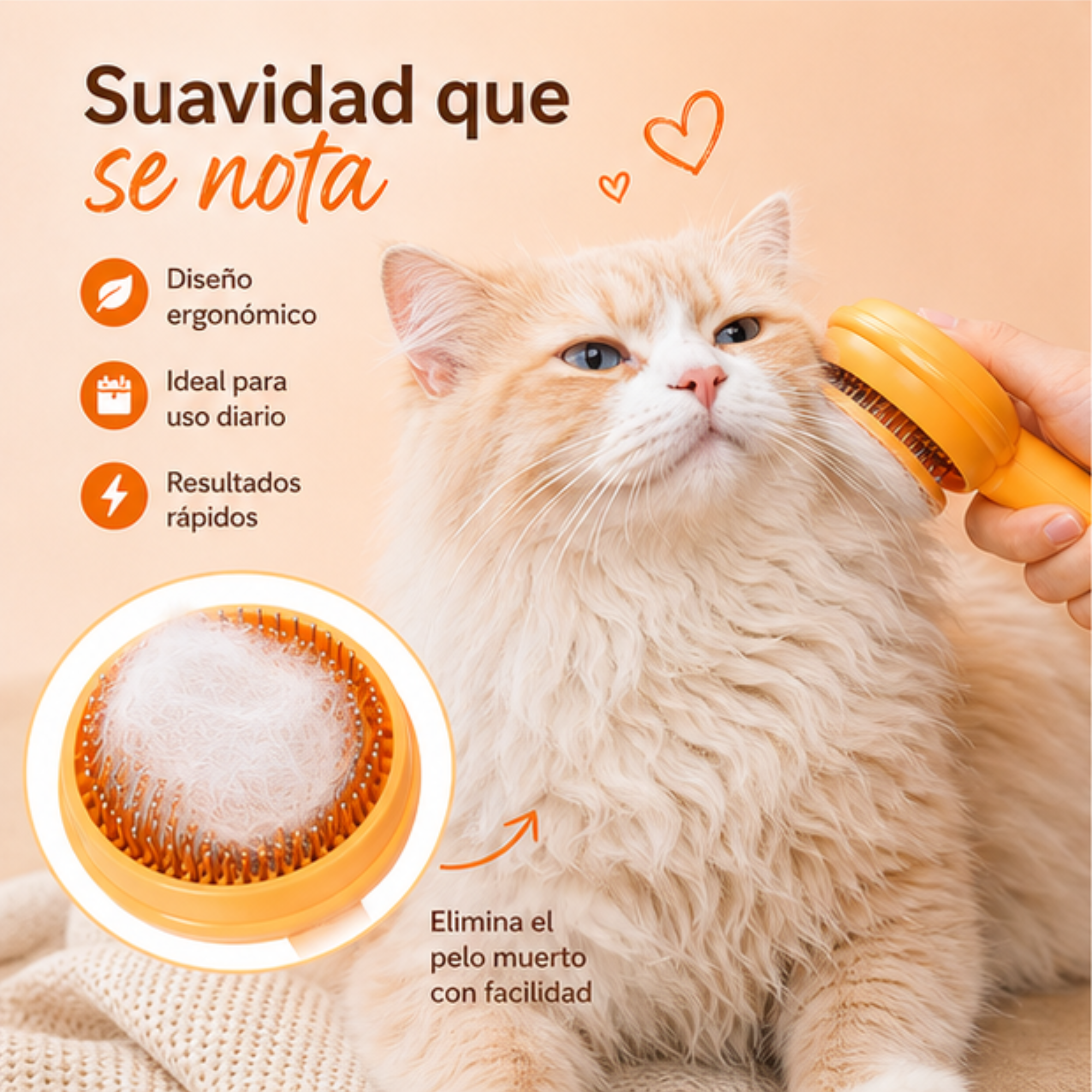 Peine Auto Limpiante Para Gatos